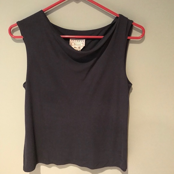 Talbots Tops - Talbots Navy Silk Sleeveless Blouse